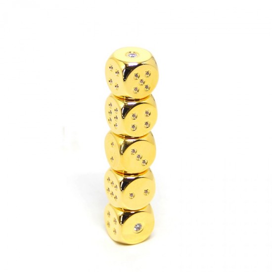 Callancity Luxury 24kt Gold Plated With Diamonds 5 pcs Six-sided Dice