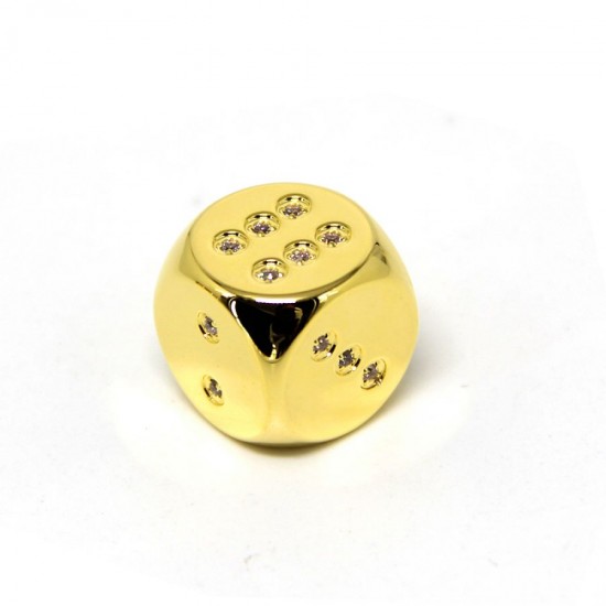 Callancity Luxury 24kt Gold Plated With Diamonds 5 pcs Six-sided Dice