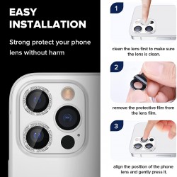 Callancity Phone Protective Cover with Diamonds Camera Lens Sticker Compatible For Iphone 13Mini/13/13Pro/13Pro Max