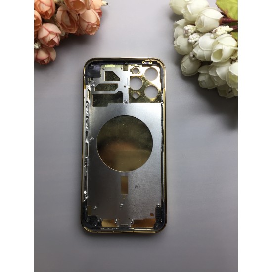 Callancity Customized Design Compatible For iPhone 12/12 Pro Max 24kt Gold Plated Replacement Housing Cover
