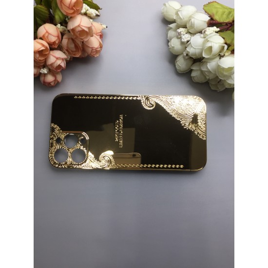 Callancity Customized Design Compatible For iPhone 12/12 Pro Max 24kt Gold Plated Replacement Housing Cover