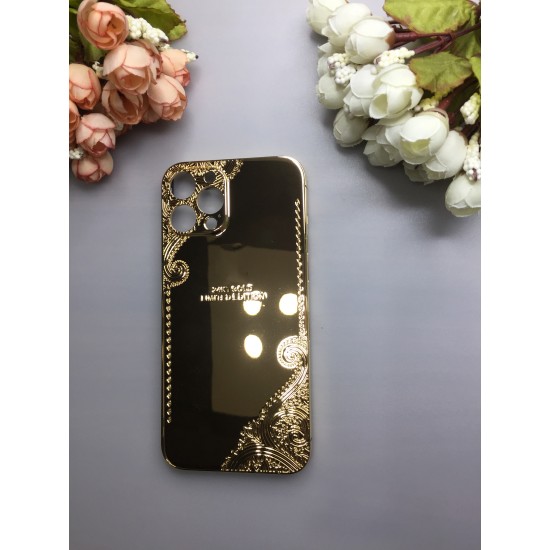 Callancity Customized Design Compatible For iPhone 12/12 Pro Max 24kt Gold Plated Replacement Housing Cover