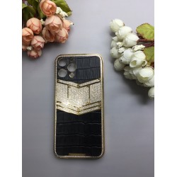 Callancity Cell Phone Replacement Housing Cover Case With Diamonds Leather Compatible For Iphone 12/ 12 Pro Max 