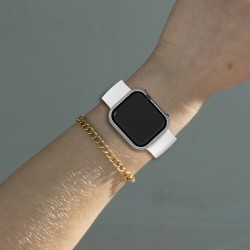 Callacity Bling Crystal Watch Protective Case Watch Cover Bezel Compatible For Apple Watch Series 7 41mm 45mm Callacity Bling Crystal Watch Protective Case Watch Cover Bezel Compatible For Apple Watch Series 7 41mm 45mm