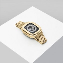 Luxury Gold  Stainless Steel Watch Protective Cover Case With Straps Compatible For Apple Watch  7/6/5/4/3/SE  38/40/42/44MM/41mm/45mm Luxury Gold  Stainless Steel Watch Protective Cover Case With Straps Compatible For Apple Watch  7/6/5/4/3/SE  38/40/42/44MM/41mm/45mm