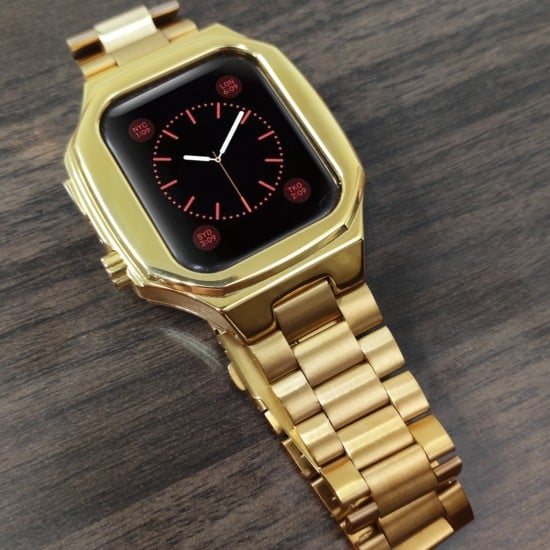 Luxury Design Gold Plated Aluminum Protective Cover for Apple Watch Series 7 6 5 4 3 2 1 Watch Protector for iWatch 38mm 40mm 41mm 42mm 44mm 45mm