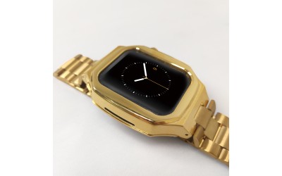 Luxury 24kt Gold Plated Stainless Steel Watch Protective Case for Apple Watch