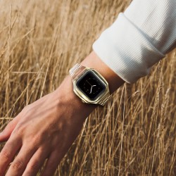 Luxury Design Gold Plated Aluminum Protective Cover for Apple Watch Series 7 6 5 4 3 2 1 Watch Protector for iWatch 38mm 40mm 41mm 42mm 44mm 45mm Luxury Design Gold Plated Aluminum Protective Cover for Apple Watch Series 7 6 5 4 3 2 1 Watch Protector for iWatch 38mm 40mm 41mm 42mm 44mm 45mm