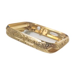 Callancity Luxury Watch Replacement Cover 24kt Gold Plated Embossment Pattern Watch Replacement Housing Compatible For Apple Watch Series 7 6 44mm 41mm 45mm  Callancity Luxury Watch Replacement Cover 24kt Gold Plated Embossment Pattern Watch Replacement Housing Compatible For Apple Watch Series 7 6 44mm 41mm 45mm