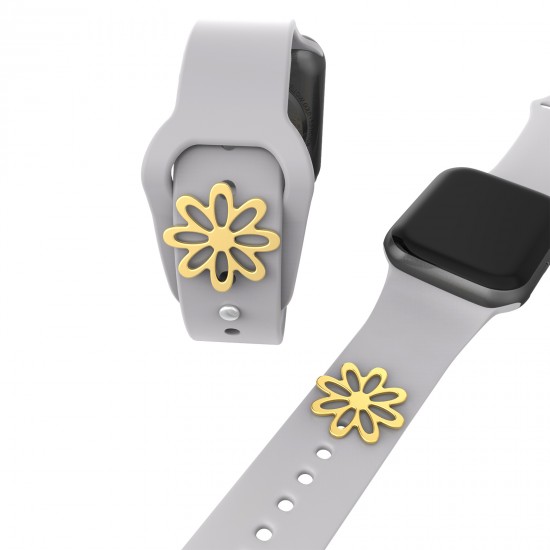 Watch Band Charms for Apple Watch 7 6 5 4 3 2 1 Decorative Jewelry Accessories For Sport Silicone Band