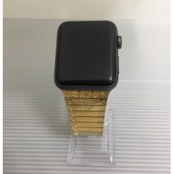 Callancity Luxury Design Carving decorative pattern Watch Band 24kt Gold Plated Watch Strap Compatible For Apple Watch Series 7/SE/6/5/4/3 Callancity Luxury Design Carving decorative pattern Watch Band 24kt Gold Plated Watch Strap Compatible For Apple Watch Series 7/SE/6/5/4/3