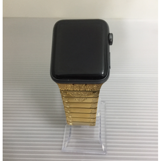 Callancity Luxury Design Carving Decorative Pattern Watch Band 24kt Gold Plated Watch Strap Compatible For Apple Watch Series 7 Se 6 5 4 3callancity Personalized Luxury Gift Phone Accessories Watch Accessories