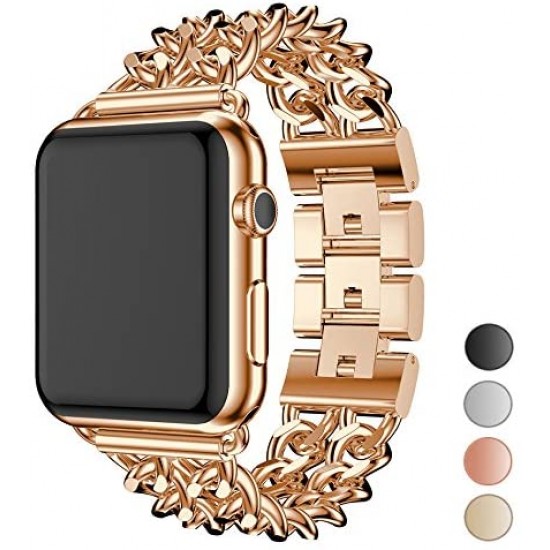 Compatible For Apple Watch Series 7/SE/6/5/4/3 Luxury Chain Watch Band Metal Watch Strap Christmas Gift For Her