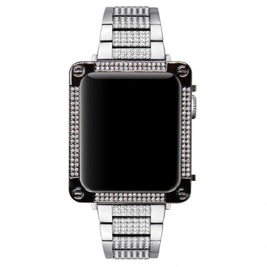 Square Diamond Watch Bezel Birthday Gift Watch Case Protector Protective Cover Compatible For Apple Watch Series 38mm 40mm 42mm 44mm