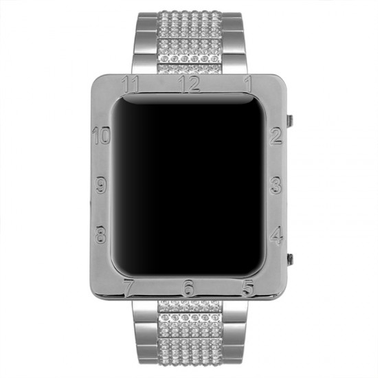 Square Engraved Digital Watch Frame Protective Case Smart Watch Protector Cover For Apple Watch Series 38mm 40mm 42mm 44mm