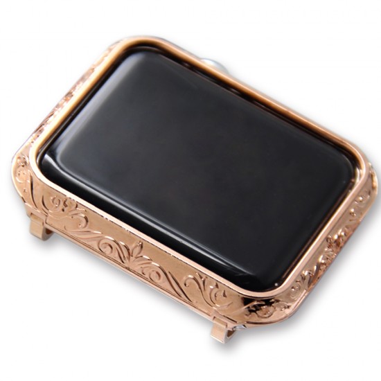 Engraving design Luxury Watch Case Watch Protective Cover Protector Bezel For Apple Watch Series 6/5/4/3/SE