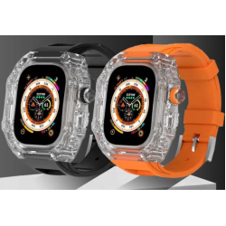 Transparent Mod Kit Case For Apple Watch 49mm 45MM 44MM Rubber Sports Band For iWatch Series Ultra 8 7 6 5 4 SE Silicone Strap Transparent Mod Kit Case For Apple Watch 49mm 45MM 44MM Rubber Sports Band For iWatch Series Ultra 8 7 6 5 4 SE Silicone Strap