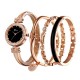 Women's Premium Crystal Accented Bangle Watch and 3pcs Bracelet Set