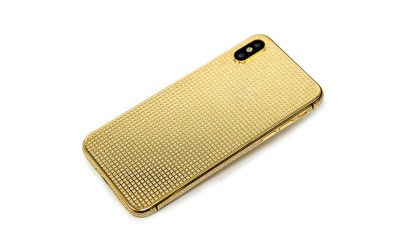 IPHONE X DIAMOND HOUSING 24KT GOLD PLATED WITH FULL DIAMOND