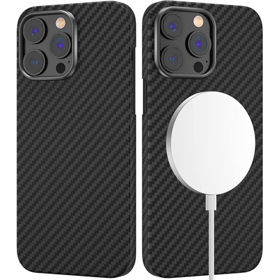 Magnetic Carbon Fiber Case for iPhone 14 /14 Pro/14 Pro Max With MagSafe Aramid Fiber Skin Case with Military Grade Drop Protection Magnetic Carbon Fiber Case for iPhone 14 /14 Pro/14 Pro Max With MagSafe Aramid Fiber Skin Case with Military Grade Drop Protection