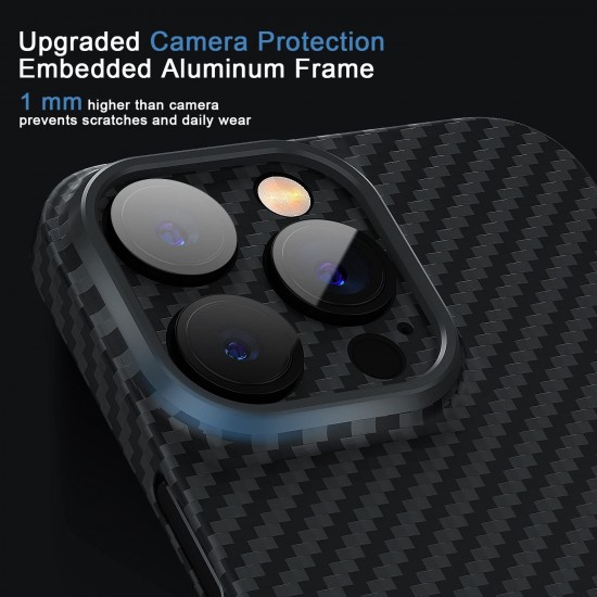 Real Carbon Fiber Cover for iPhone 14 Pro Max Case, Sturdy Durable Slim Fit for iPhone 14 Pro Carbon Fiber Thin Case with Military-Grade Drop Protection