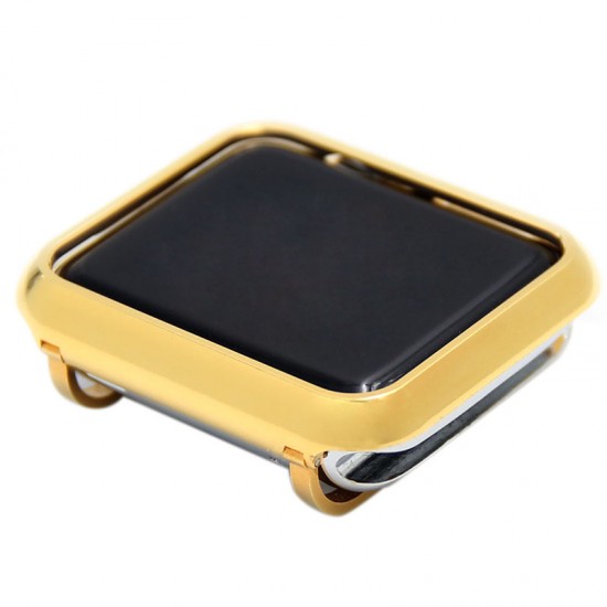 Bright Gold Plated Metal Frame Protective Case Compatible For Smart Watch Series 4/5 40mm 44mm (Gold,Rose gold,Silver,Black)