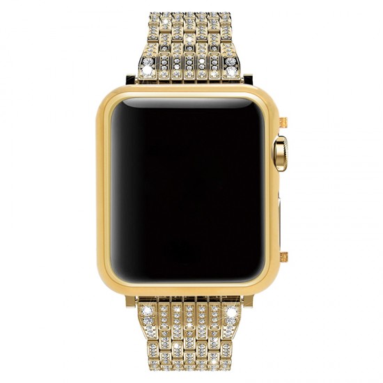 Bright Gold Plated Metal Frame Protective Case Compatible For Smart Watch Series 4/5 40mm 44mm (Gold,Rose gold,Silver,Black)