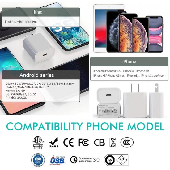 20W PD iPhone Charger,Callancity PD Wall Charger Fast Charging for iPhone 12/12Pro,Huawei Mate 40/40 Pro,Samsung Galaxy,AirPods Pro 20W PD iPhone Charger,Callancity PD Wall Charger Fast Charging for iPhone 12/12Pro,Huawei Mate 40/40 Pro,Samsung Galaxy,AirPods Pro
