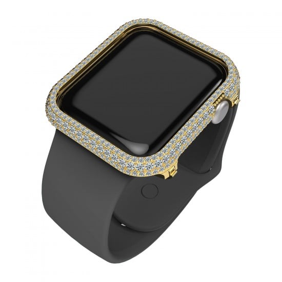 Compatible Bling Watch Bumper Metal Rhinestone Crystal Big Diamond Jewelry Bezel Case face Cover Compatible for Apple Watch Series 5 4 40MM 44mm