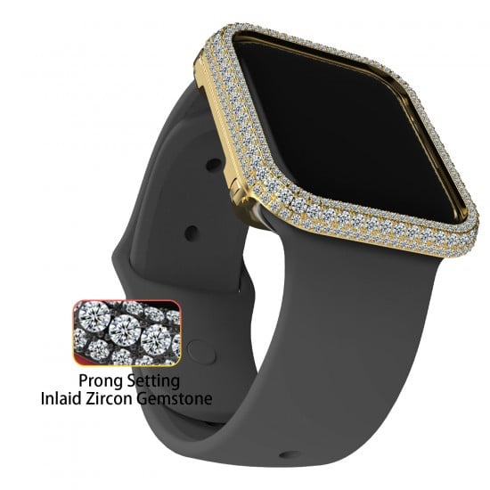 Compatible Bling Watch Bumper Metal Rhinestone Crystal Big Diamond Jewelry Bezel Case face Cover Compatible for Apple Watch Series 5 4 40MM 44mm