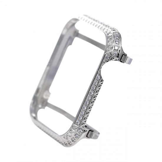 Callancity Rhinestone Crystal Diamond Bezel case Platinum Bling Exquisite Handcraft Encrusted Cover Compatible Apple Watch Series 6 5 4