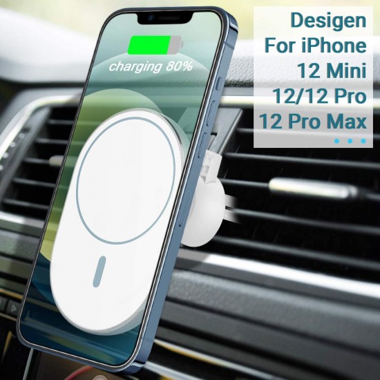 Magnetic Car Air Vent Mount Wireless Charger Phone Holder Compatible with iPhone 12 Series 15W Fast Charging Automatic Clamping 10W/7.5W/5W Design for iPhone 12 iPhone 12 Pro Max Magnetic Car Air Vent Mount Wireless Charger Phone Holder Compatible with iPhone 12 Series 15W Fast Charging Automatic Clamping 10W/7.5W/5W Design for iPhone 12 iPhone 12 Pro Max