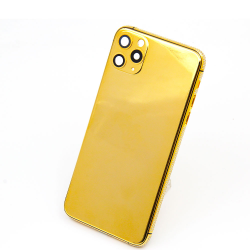 For iPhone 11 Series Pro Pro Max 24kt Gold Plated Inlay Diamond Bezel Housing Replacement Phone Housing Accessories Luxury Style For iPhone 11 Series Pro Pro Max 24kt Gold Plated Inlay Diamond Bezel Housing Replacement Phone Housing Accessories Luxury Style