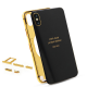 Custom 24kt gold for iPhone x housing wireless charger black back glass