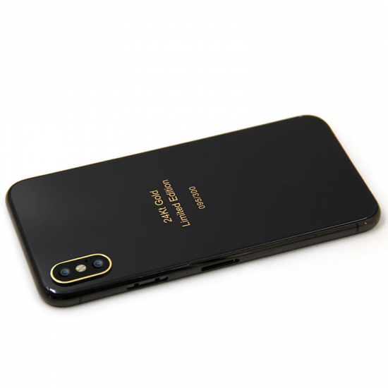 Custom 24kt gold for iPhone x housing wireless charger black back glass