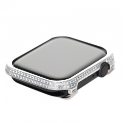 Rhinestone Crystal Diamond Bezel case Platinum Bling Exquisite Handcraft Encrusted Cover Compatible Apple Watch 40mm 44mm series6 SE 5 4 3 Rhinestone Crystal Diamond Bezel case Platinum Bling Exquisite Handcraft Encrusted Cover Compatible Apple Watch 40mm 44mm series6 SE 5 4 3