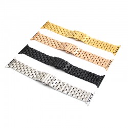 For iWatch Stainless Steel Metal Strap Band With Adapter Adjustable Strap for Apple Watch 38mm 40mm 42mm 44mm For iWatch Stainless Steel Metal Strap Band With Adapter Adjustable Strap for Apple Watch 38mm 40mm 42mm 44mm