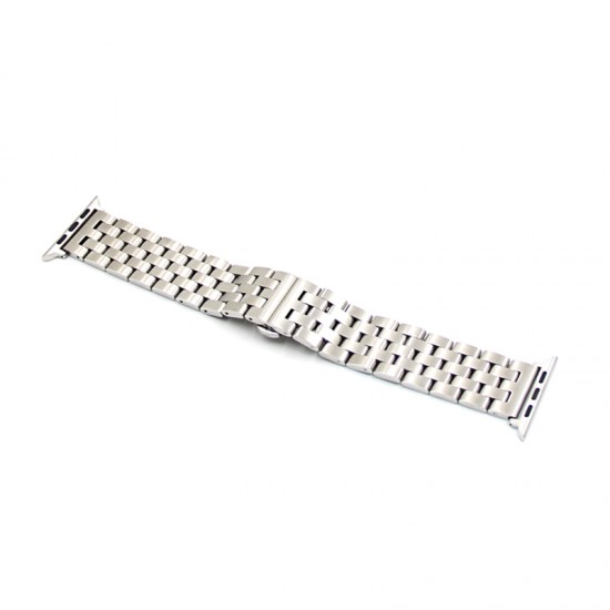 For iWatch Stainless Steel Metal Strap Band With Adapter Adjustable Strap for Apple Watch 38mm 40mm 42mm 44mm