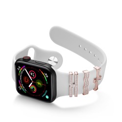 Valentine's Day Gift For Apple Watch Band 38mm 40mm 42mm 44mm Strap Ornament Sparkling Rings With Cross Design With/Without Diamonds for Iwatch Series 3/4/5/6/Se Valentine's Day Gift For Apple Watch Band 38mm 40mm 42mm 44mm Strap Ornament Sparkling Rings With Cross Design With/Without Diamonds for Iwatch Series 3/4/5/6/Se