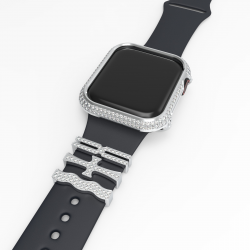 24k Gold Plated Metal Decorative Ring Loops With Crystal Accessories For Apple Watch Series 7 6 5 4 Se 24k Gold Plated Metal Decorative Ring Loops With Crystal Accessories For Apple Watch Series 7 6 5 4 Se