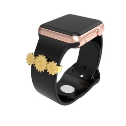 Apple Watch Unique Gearwheel Design Metal Decorative Rings Loops Valentine's Day Gift Compatible For Smart Watch Silicone Strap Band 38mm 40mm 42mm 44mm Apple Watch Unique Gearwheel Design Metal Decorative Rings Loops Valentine's Day Gift Compatible For Smart Watch Silicone Strap Band 38mm 40mm 42mm 44mm