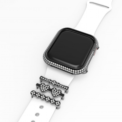 Combination Of Sparkling Diamond Watch Frames Bezel Case 40mm 44mm & Watch Shiny Crystal Decorative Ring Charms Valentine's Day Gift For iWatch 6 Se 5 4  Combination Of Sparkling Diamond Watch Frames Bezel Case 40mm 44mm & Watch Shiny Crystal Decorative Ring Charms Valentine's Day Gift For iWatch 6 Se 5 4