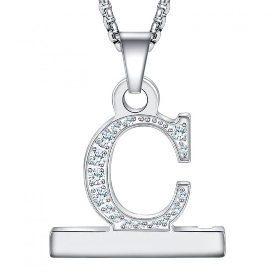 2 in 1 Alphabet Letter A-Z Necklace Pendant Connector for Apple Watch Series 6/SE/5/4/3