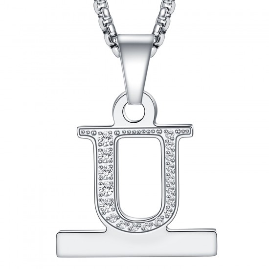 2 in 1 Alphabet Letter A-Z Necklace Pendant Connector for Apple Watch Series 6/SE/5/4/3