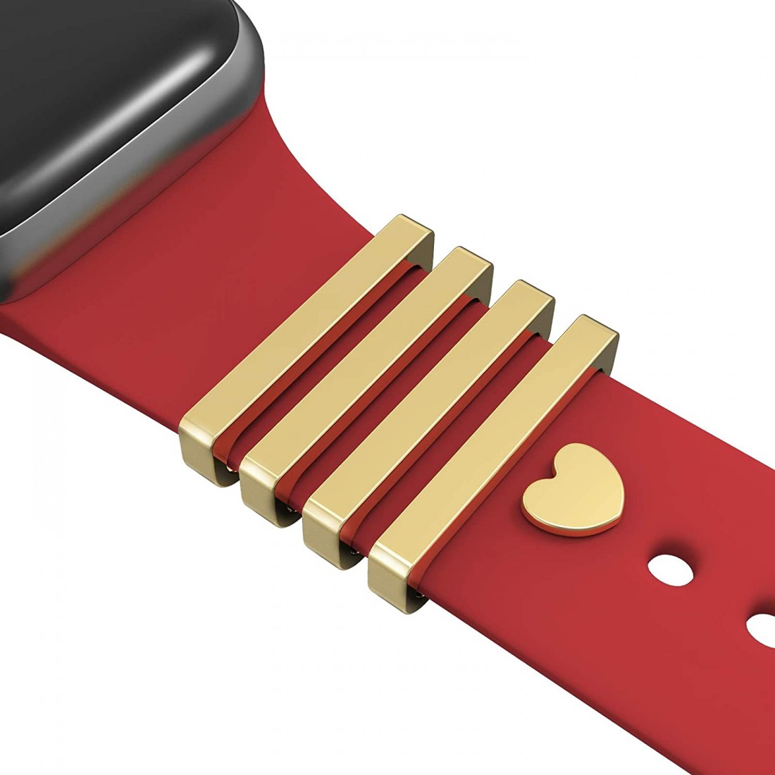 Stainless Steel Decorative Ring Charms 5pcs/Sets Valentine's Day Gift Watch Band Accessory