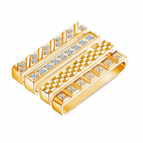 4Pcs/Sets Watch Band Charms Decorative Rings Loops Metal Zircon Diamond Silicone Strap Ornament Compatible for Watch Silicone Band Series SE/6/5/4/3 38mm 40mm 42mm 44mm