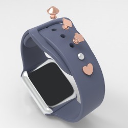 Unique Imagination Metal Decorative Rings Loops Valentine's Day Gift Watch Band Charms Compatible for Apple Watch Silicone Strap Band Series Se/6/5/4/3 Unique Imagination Metal Decorative Rings Loops Valentine's Day Gift Watch Band Charms Compatible for Apple Watch Silicone Strap Band Series Se/6/5/4/3