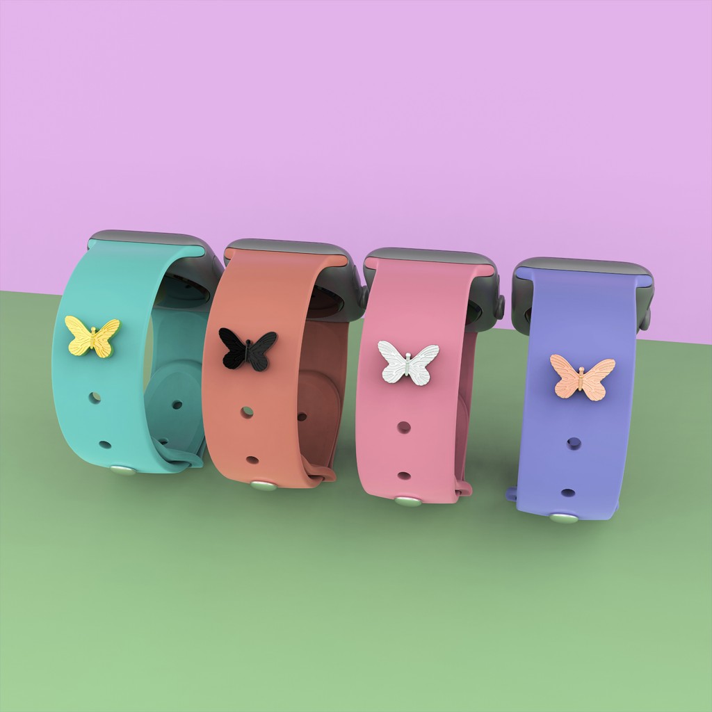 Band Decorative Stud Charms Rubber Watch Strap Stud Smart Watch Band
