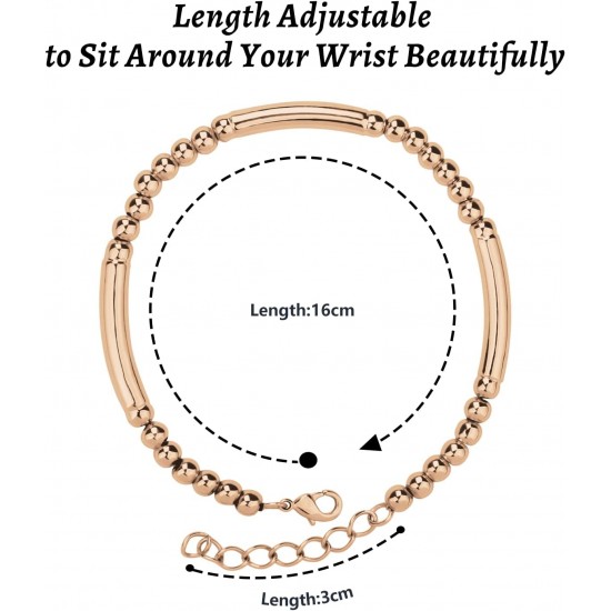Watch Band for Apple Watch 42mm 44mm 45mm 49mm, iWatch Bands Strap for Apple Watch SE Ultra Series 8 7 6 5 4 3 2 1, Women Dressy Beaded Tube Bracelets Set